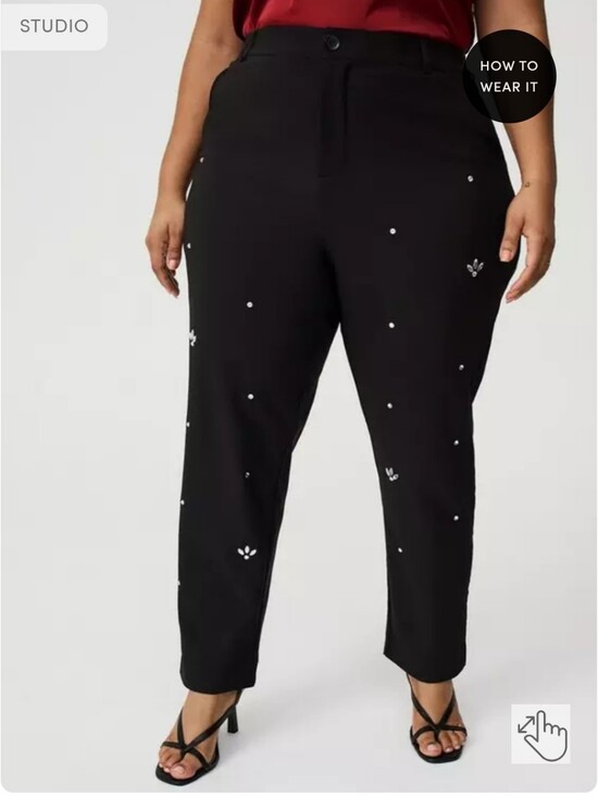 torrid Pants - NWOT orrid Black Ankle Trousers with Rhinestone  Embellishments